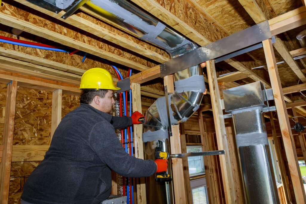 Indoor humidity control supported by properly installed HVAC ductwork in a residential home